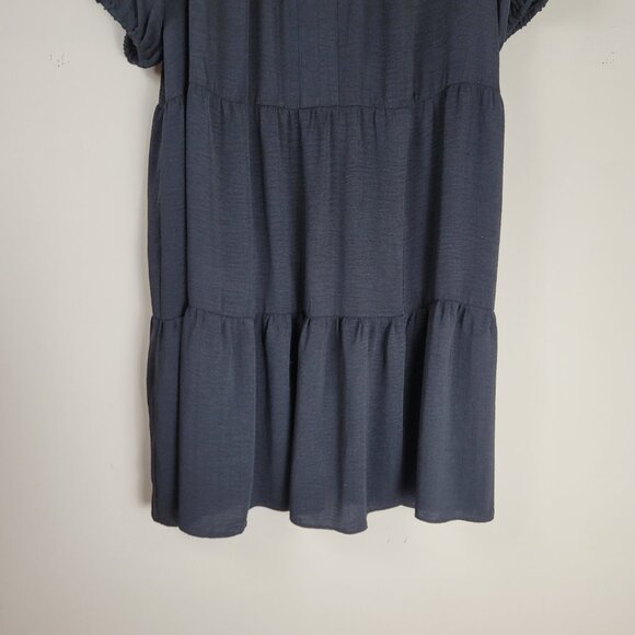 CeCe Black Tiered Midi Dress Balloon Sleeves Babydoll Boho 3X - Picture 5 of 9